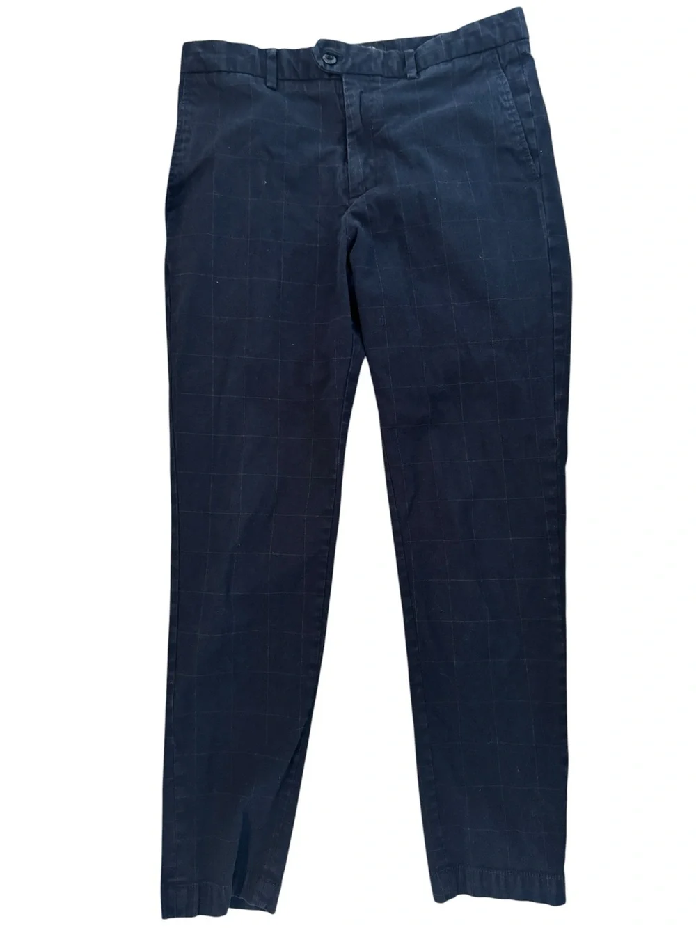 Banana Republic Navy Windowpane Slim Chinos